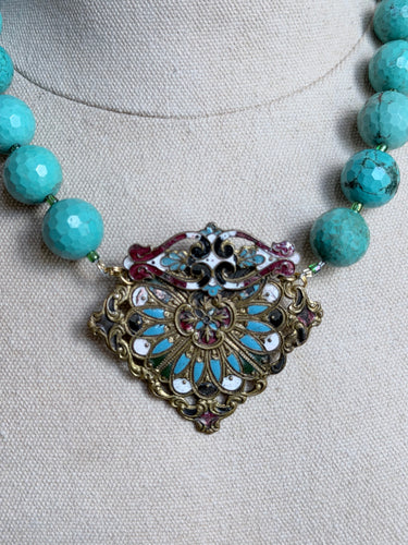 1930s Sash Buckle/1960s Turquoise Beads by977