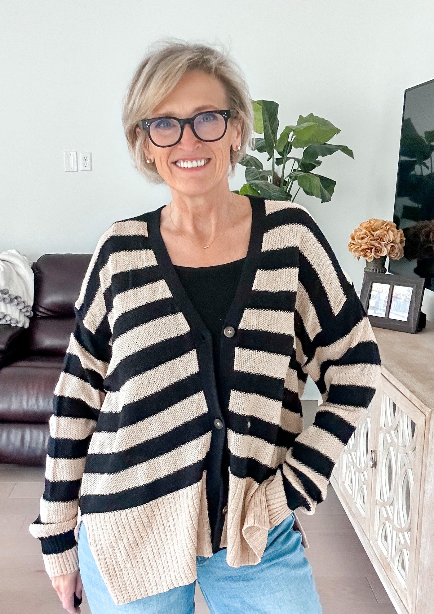 Cozy and Free Striped Cardigan