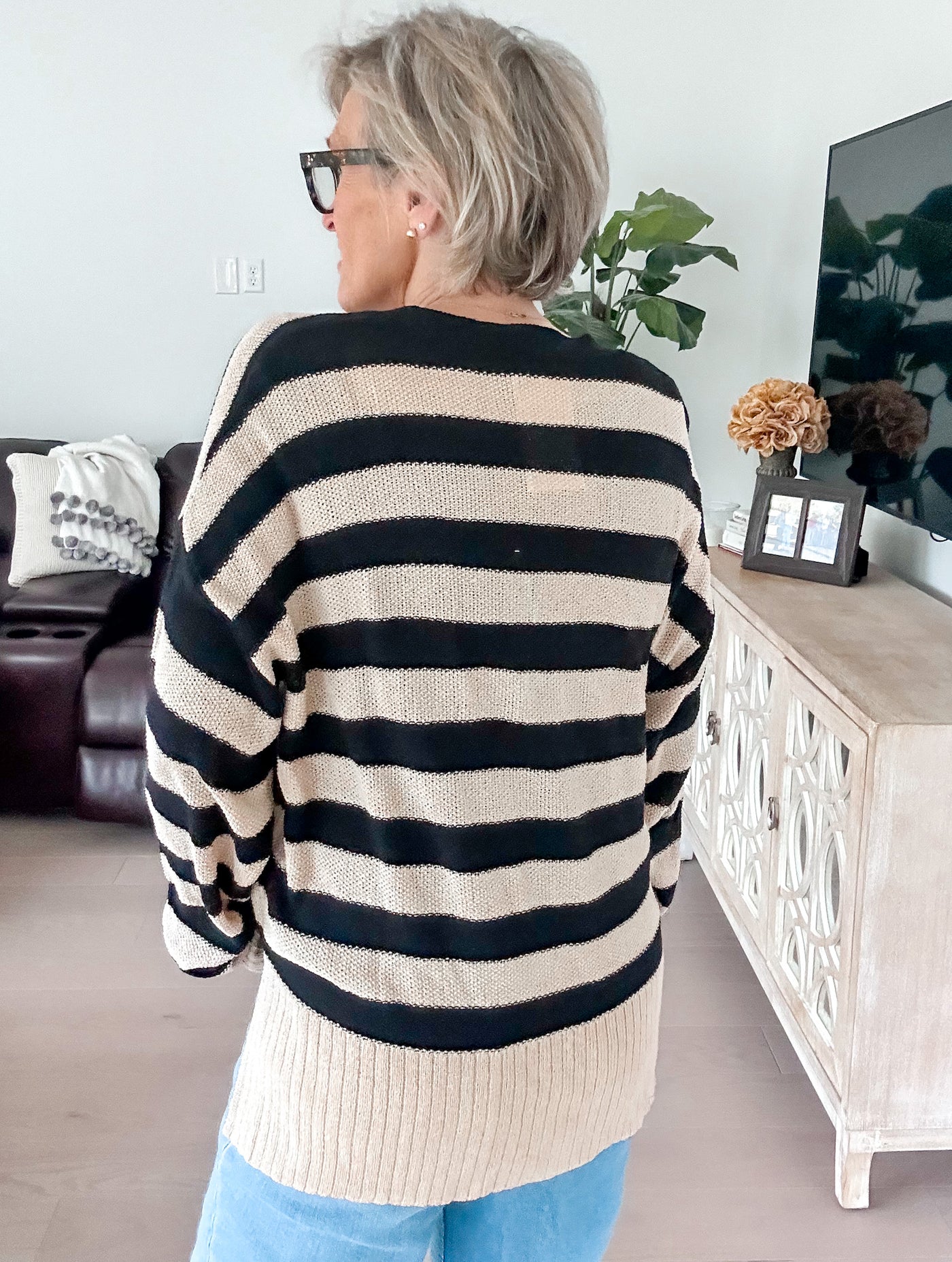 Cozy and Free Striped Cardigan