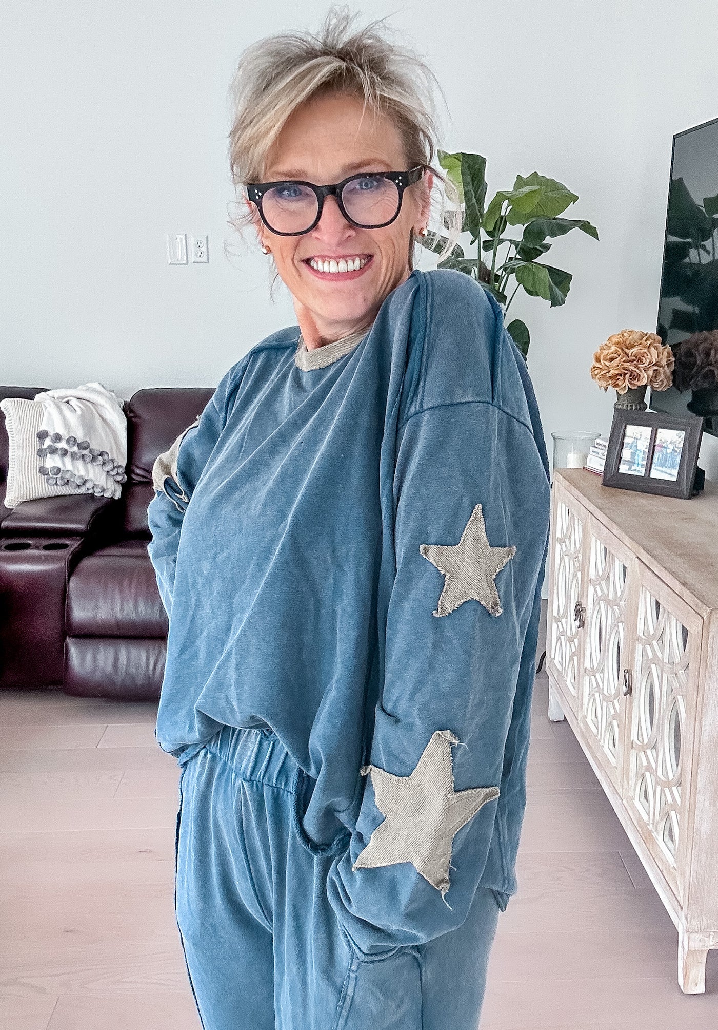 Stephanie French Terry Jogger Set with Stars