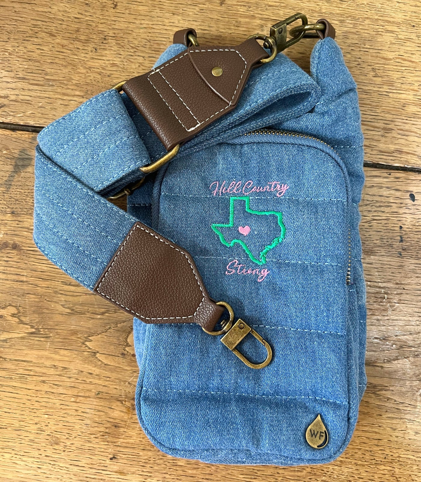Hill Country Strong HydroBag in Denim Canvas with Vegan Leather Strap