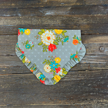 Grey Fall Floral Dog Bandana