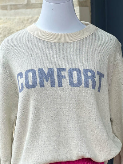 Comfort Pride Light Weight Crewneck Sweater- Natural