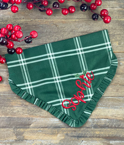 Christmas Forest Green Plaid Dog Bandana - Christmas Collection