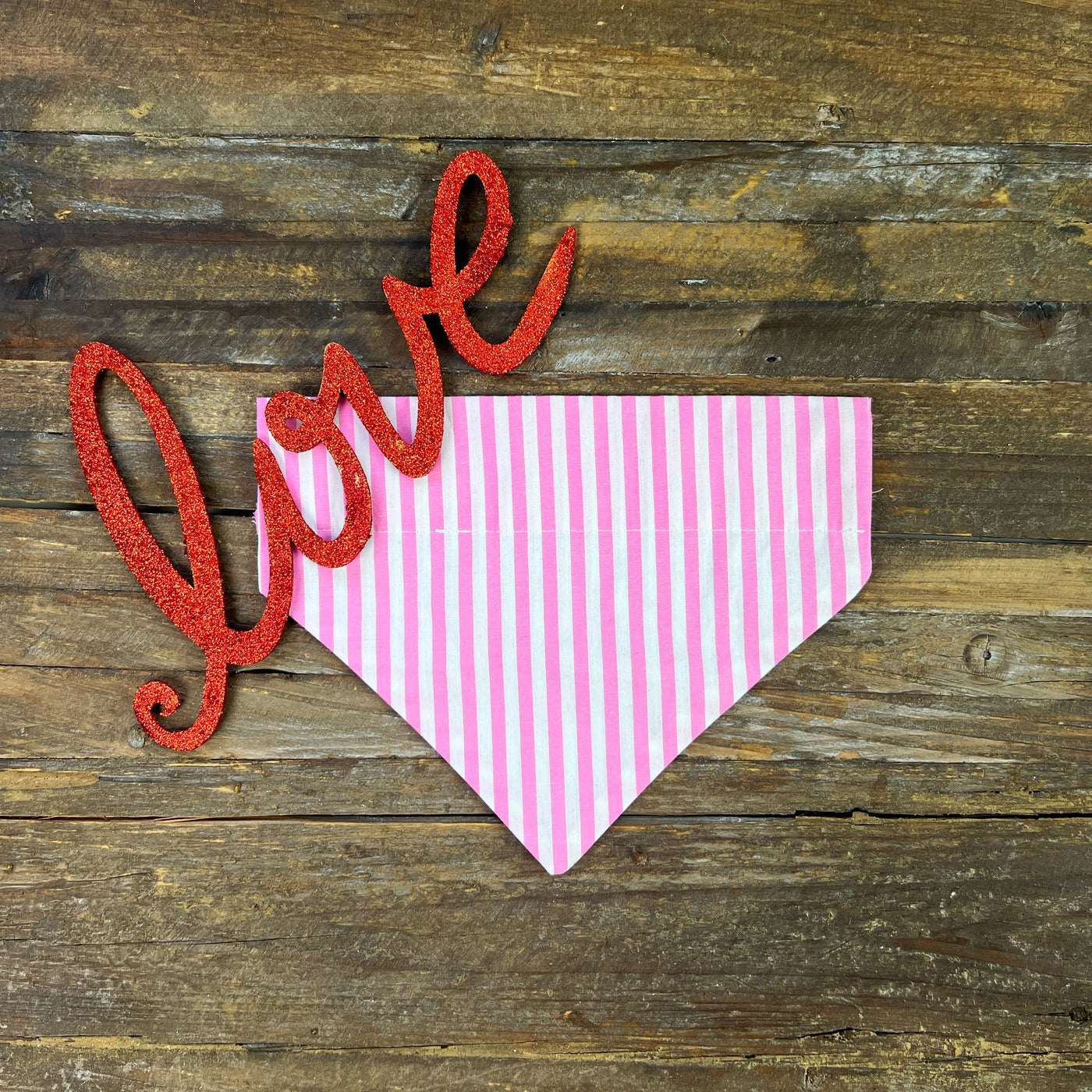 Lovebug Pink Stripe Dog Bandana