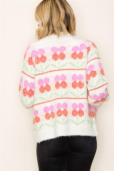 Kinsley Flower Jacquard Cardigan