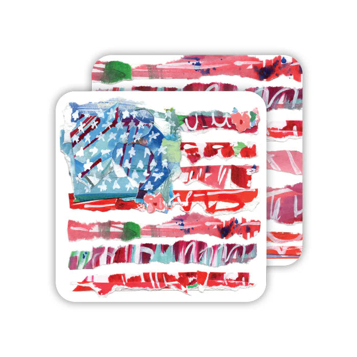 Square (paper board) Coaster- USA Flag Red Stripes (50 coasters)