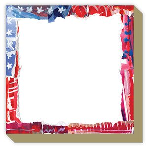 Luxe Notepad- USA Flag Red Stripes