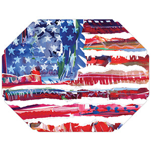 Posh Cut Placemat- USA Flag Red Stripes