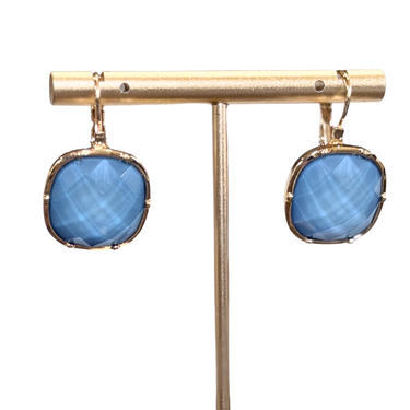 Lainey Square Stone Lever Back Earrings