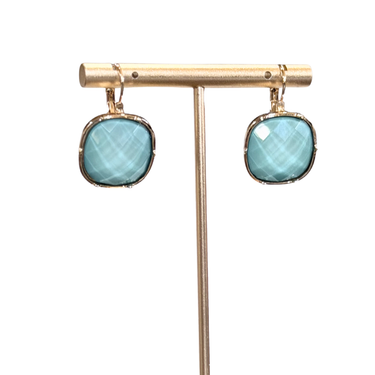 Lainey Square Stone Lever Back Earrings