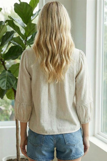 Marlowe Pinstripe Linen Top