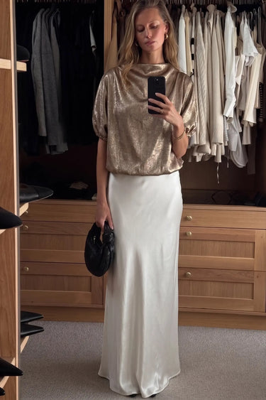 Melanie Metallic Blouse - Multiple Colors