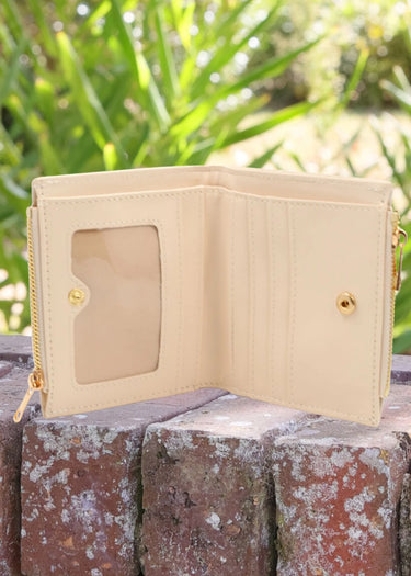 Monica Double Zip Wallet Cream
