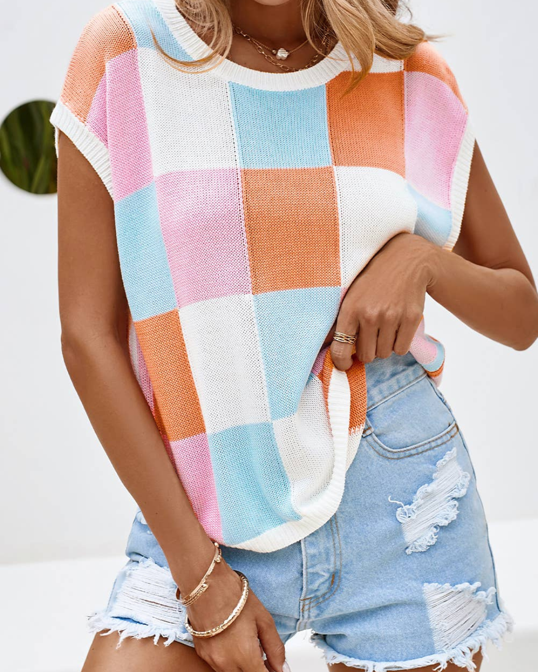 Norris Color Block Sleeveless Sweater