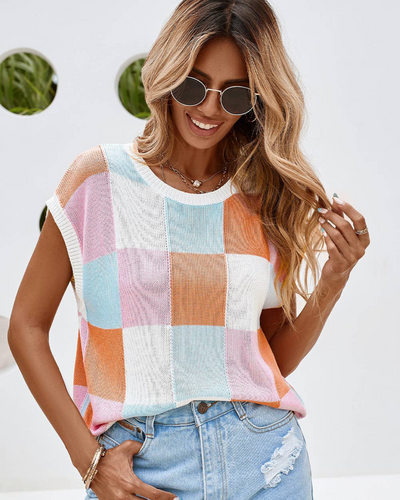 Norris Color Block Sleeveless Sweater