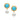 Yochi Turquoise Cabochon & Cotton Pearl Drop Earrings