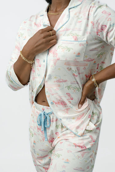 Pastel Texas 3/4 Sleeve Crop PJ Set
