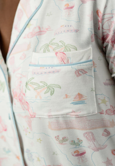 Pastel Texas 3/4 Sleeve Crop PJ Set