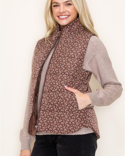 Poppy Floral Puffy Vest