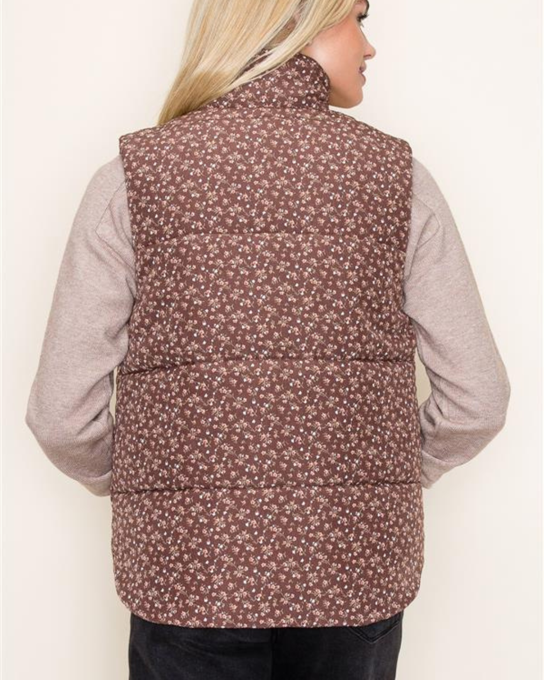 Poppy Floral Puffy Vest