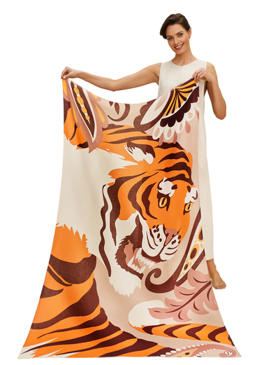 Tiger Design Woven Scarf