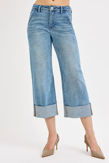 Gwen High Rise Ankle Cuffed Jeans with Tummy Control