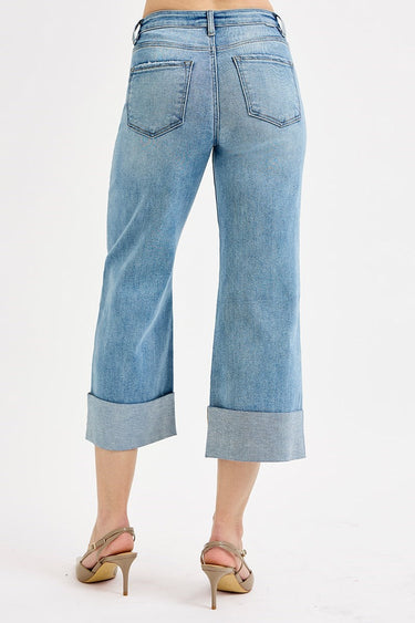 Gwen High Rise Ankle Cuffed Jeans with Tummy Control