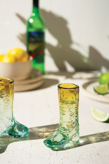 RECYCLED GLASS BOOT SHOT GLASS (set 2)
