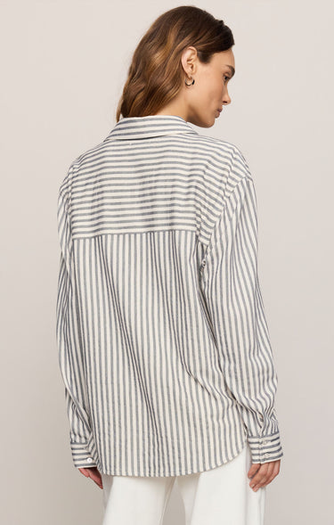 Reese Button Up Stripe Top - Eclipse by Z Supply