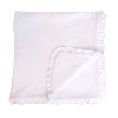 Ruffle Blanket: White