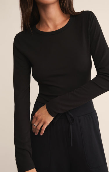 Second Skin Crew Long Sleeve – Black by Z Supply