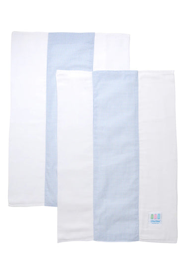 Small Check Set of Two Burps, Blue