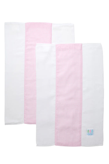 Small Check Set of Two Burps, Pink