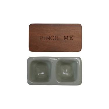 Stoneware S&P Pinch Pot With Lid