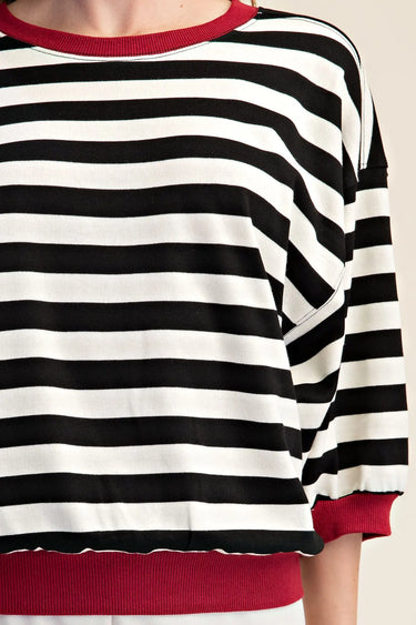 Harriet Stripe Bubble Sleeve Pullover
