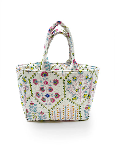 Tavi White Quilted Handbag