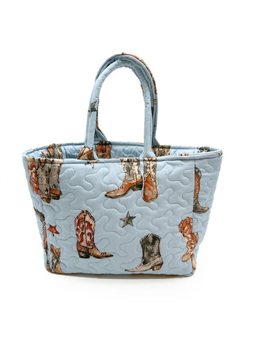 Thunderbird Boots Blue Quilted Handbag