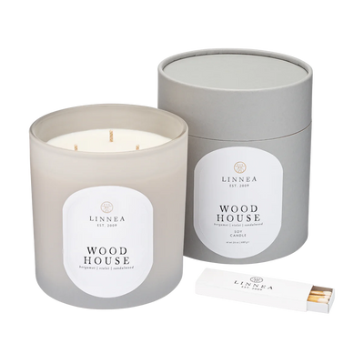 Wood House 3-wick Candle
