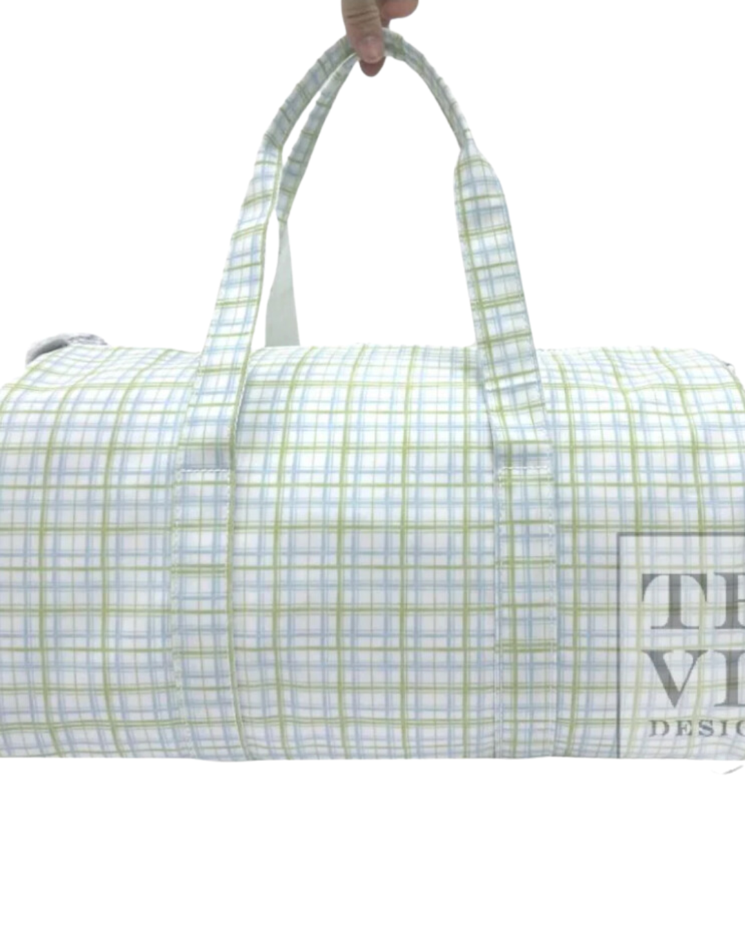 Weekender Duffel Bag in Blue Green Plaid