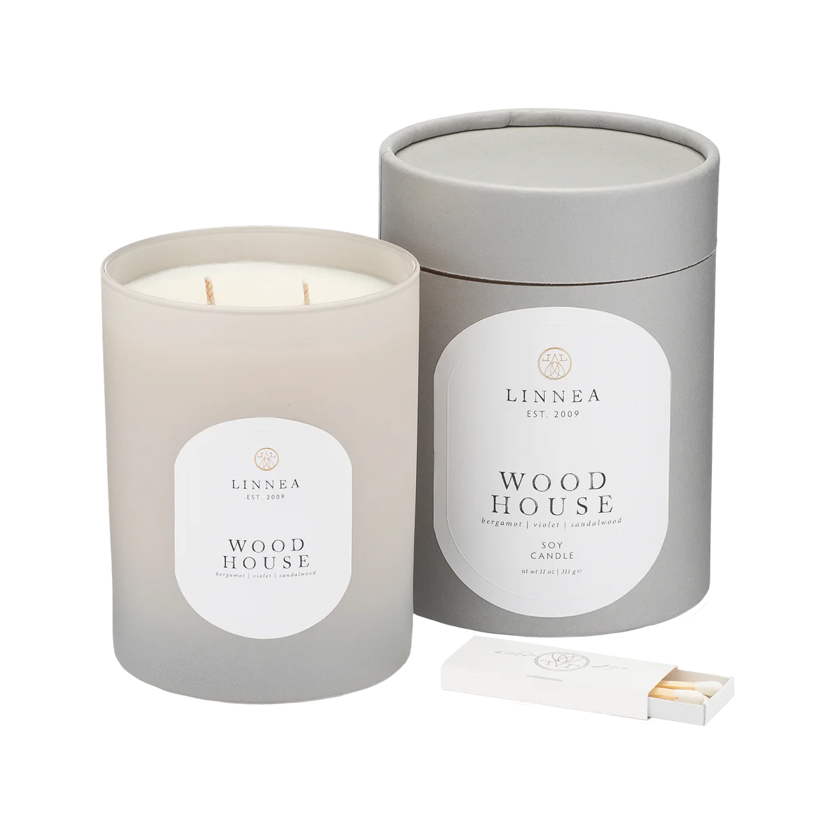 Wood House 2-wick Candle