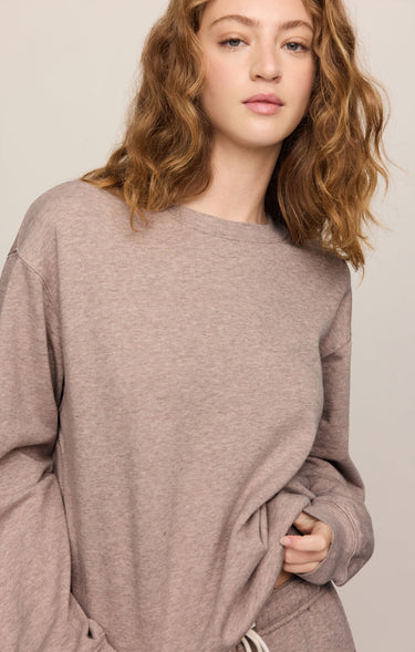 Z Supply Boyfriend Sweatshirt - Heather Ash