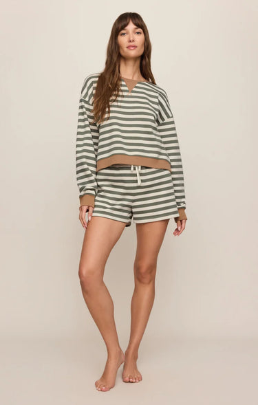 Z Supply Low Key Stripe Sweatshirt - Monstera