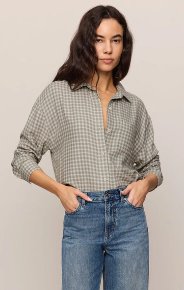 Z Supply River Plaid Button Up - Emerald Cove by Z Supply