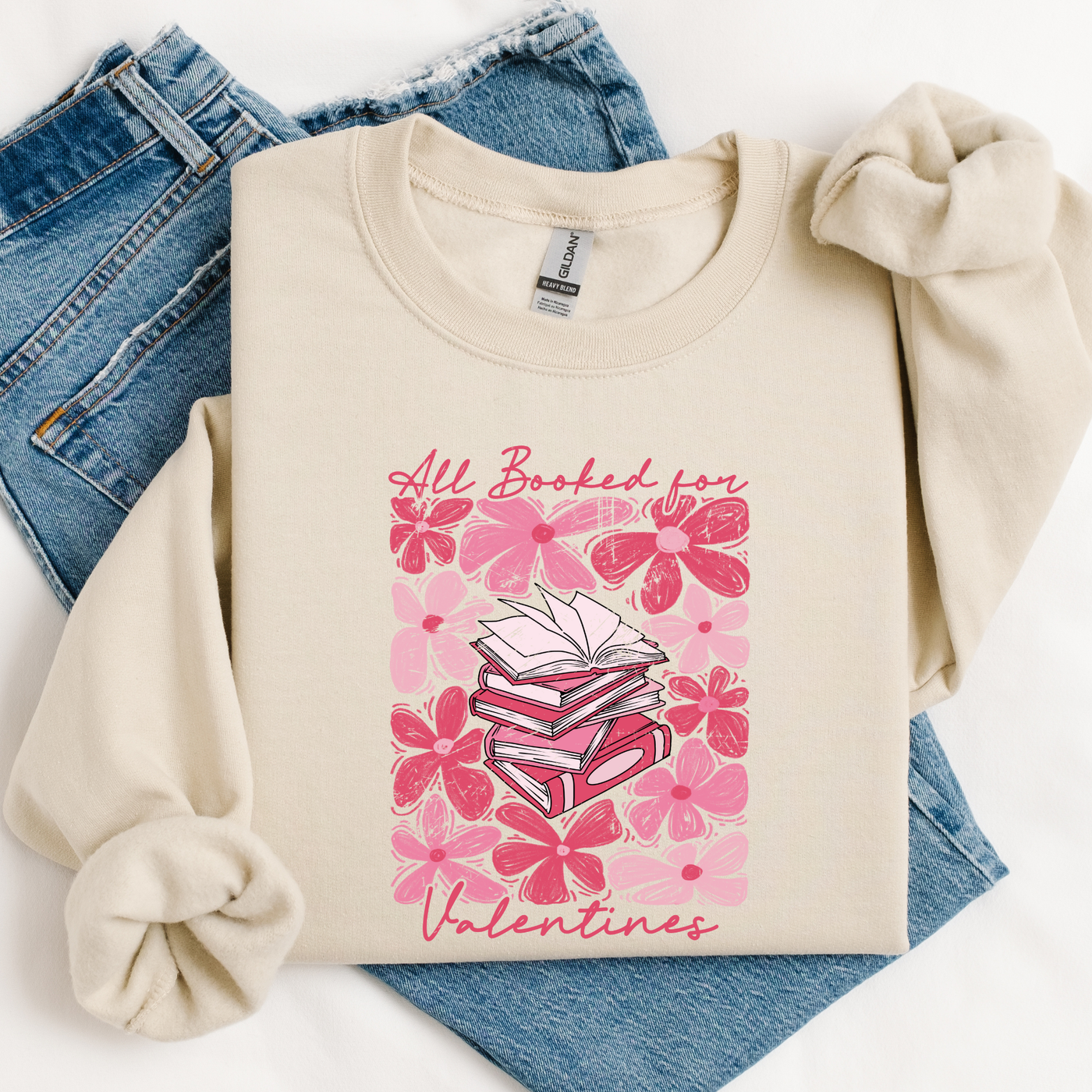 "Booked For Valentines" Graphic Sweatshirt