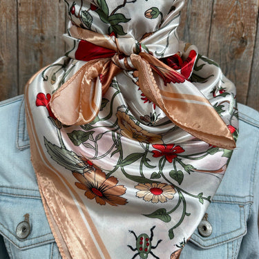 Peach & Cream Tulips and Lilies Wild Rag/Scarf