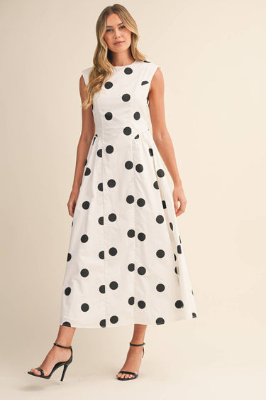Reese Sleeveless Polka Dot Summer Dress