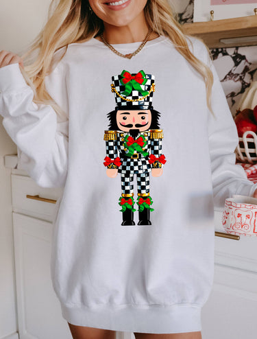 Holiday Checkmate Nutcracker Tee Sweatshirt Long Sleeve