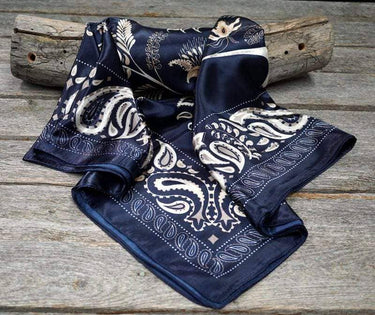 Blue & Cream Paisley Wild Rag/Scarf