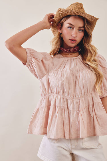 Rosalyn Embroidered Peplum Blouse